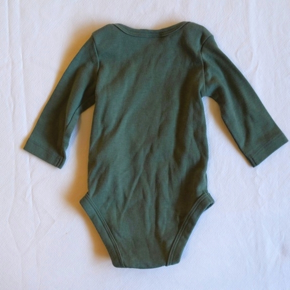 petit lem green snowman graphic long sleeve bodysuit diaper shirt 3 months baby - Picture 8 of 8